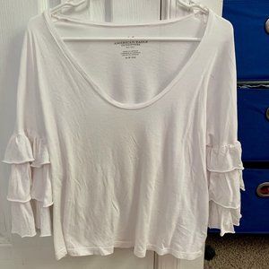 American Eagle Ruffle Sleeve Top